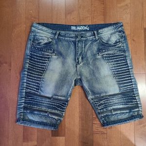 Mens denim biker shorts Size 42